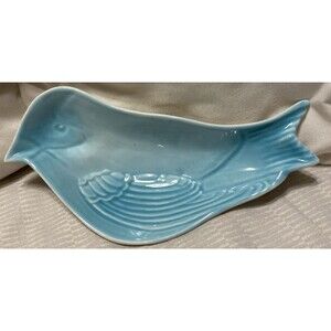 Small Ceramic Bluebird Blue Bird Shaped Trinket Dish No Chips or Cracks EUC Cute